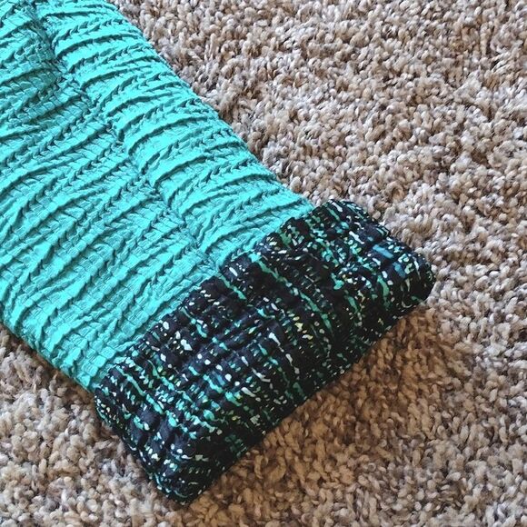 Women's Stretchy Popcorn Texture Reversible Tank & Button up Jacket Dark Teal - Picture 11 of 12